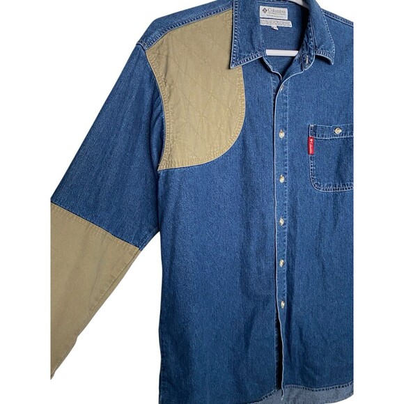 Columbia Denim Shirt Men's Button-Up - Picture 4 of 10